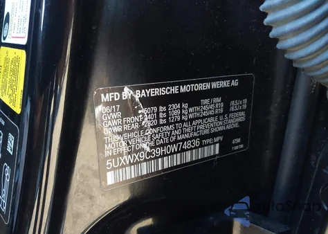 2017 BMW X3 xDrive28I из США, поврежденный, VIN 5UXWX9C39H0W74836